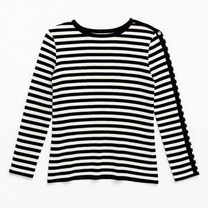 New Lauren Ralph Lauren Nautical Navy White Striped Sweater Silk Blend Knit Med